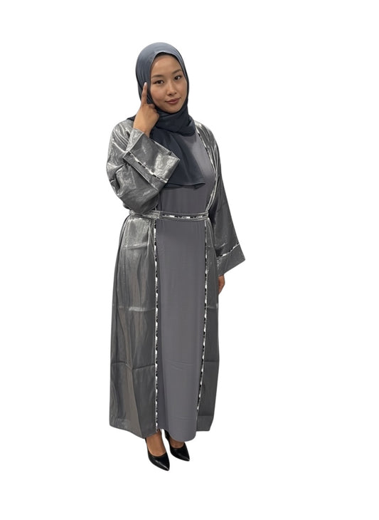 Noura Sheer Overlay Abaya