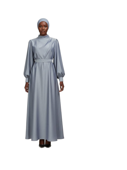 Gray Pattern Evening Dress