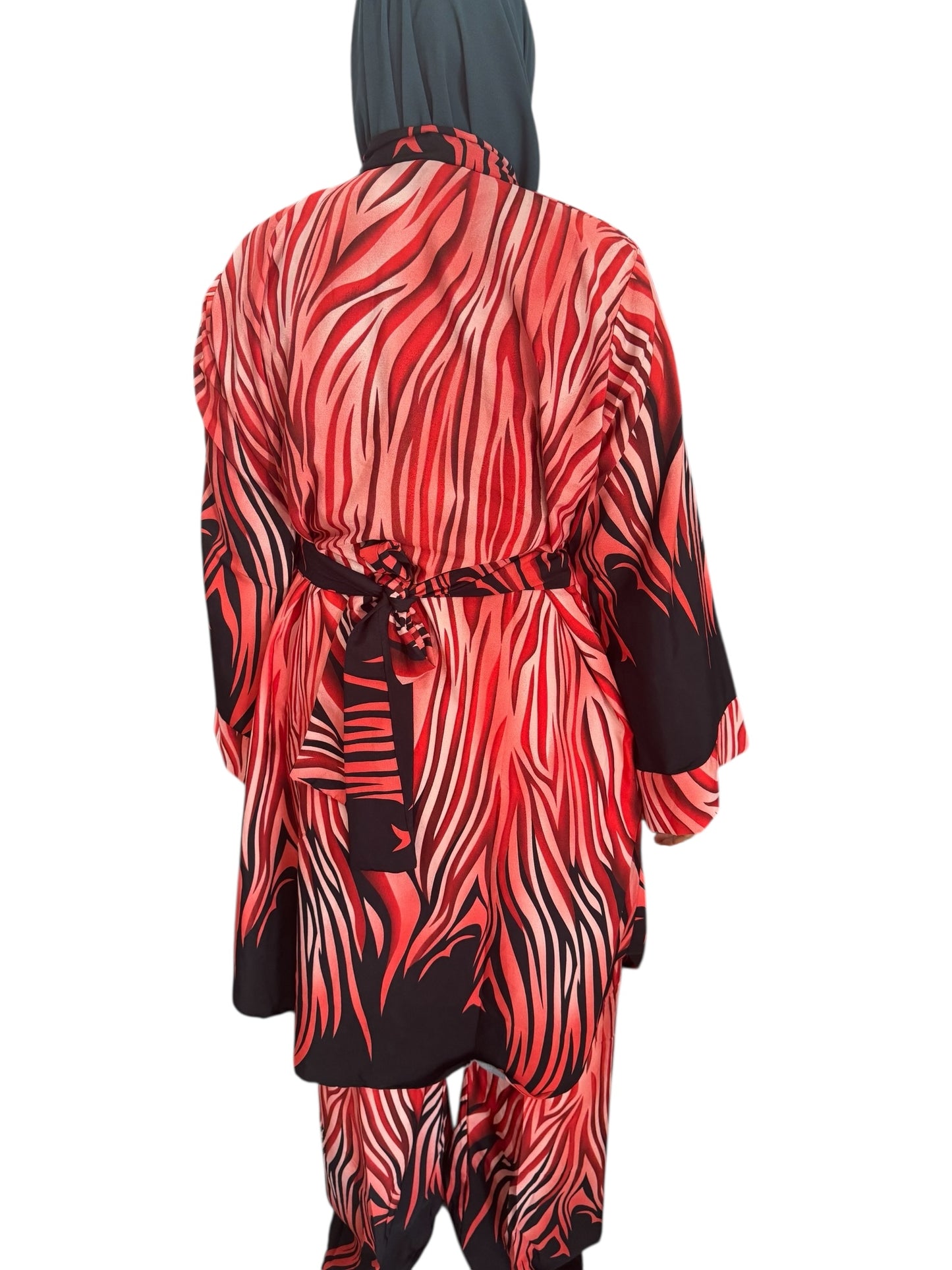 Zahra Flame Luxe Tunic Set