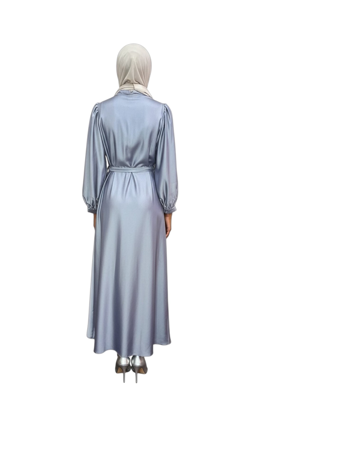 Gray Pattern Evening Dress