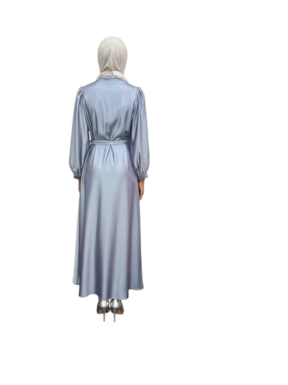 Gray Pattern Evening Dress