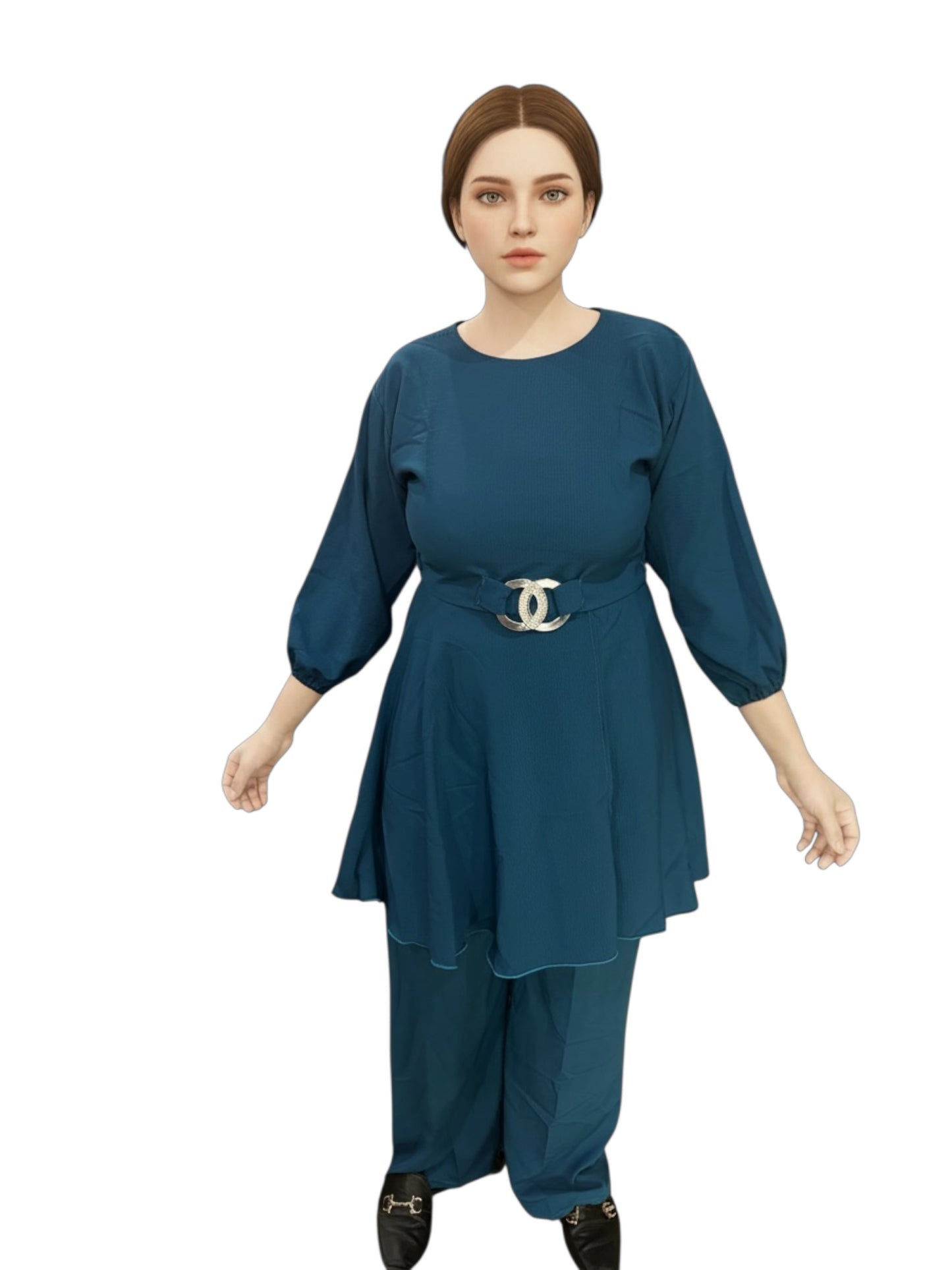Azure Elegance Tunic Set