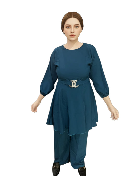 Azure Elegance Tunic Set