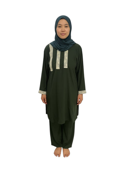 Emerald Grace Two-Piece Tunic Set