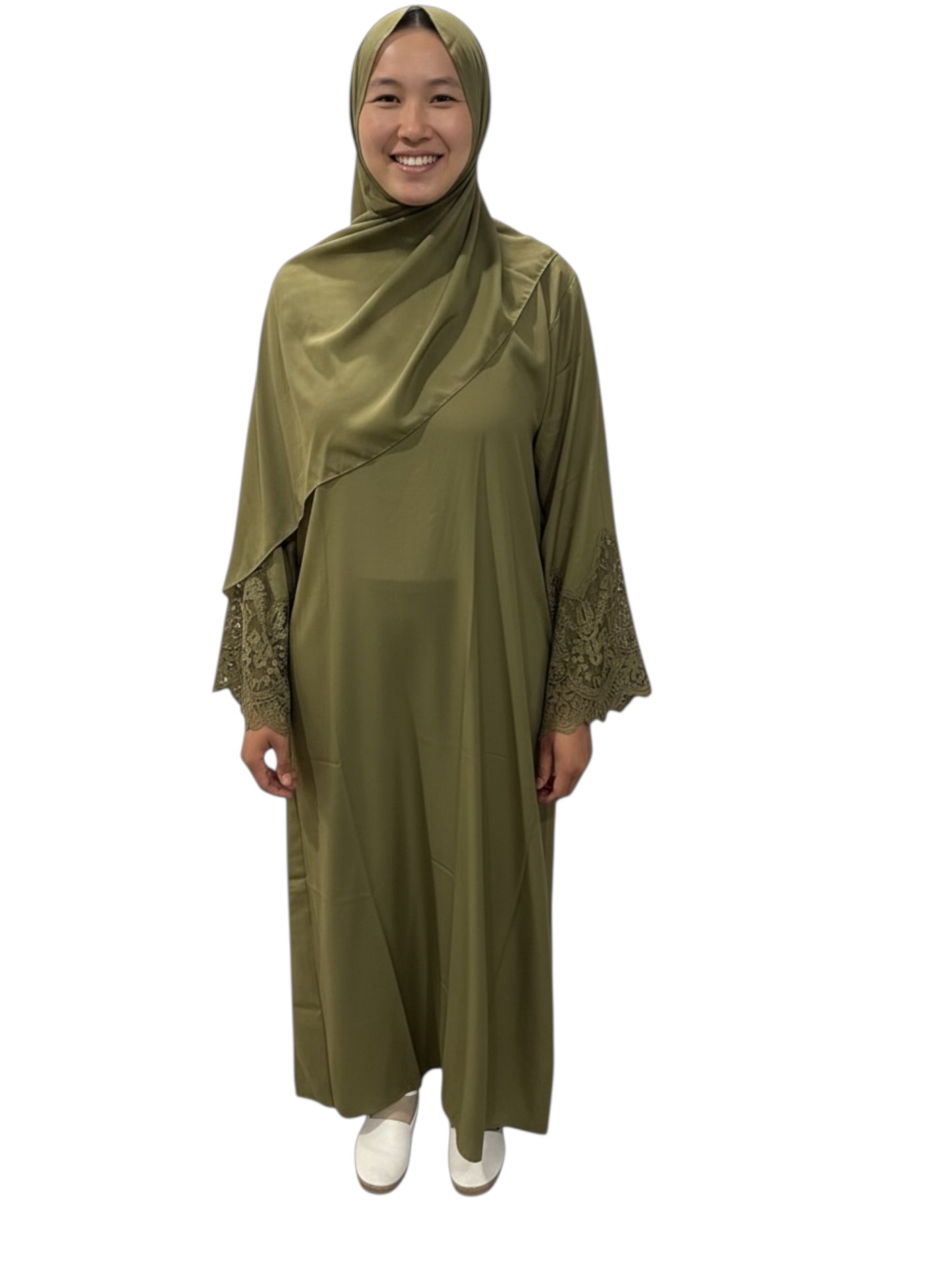 Aisha Lace Sleeve Abaya