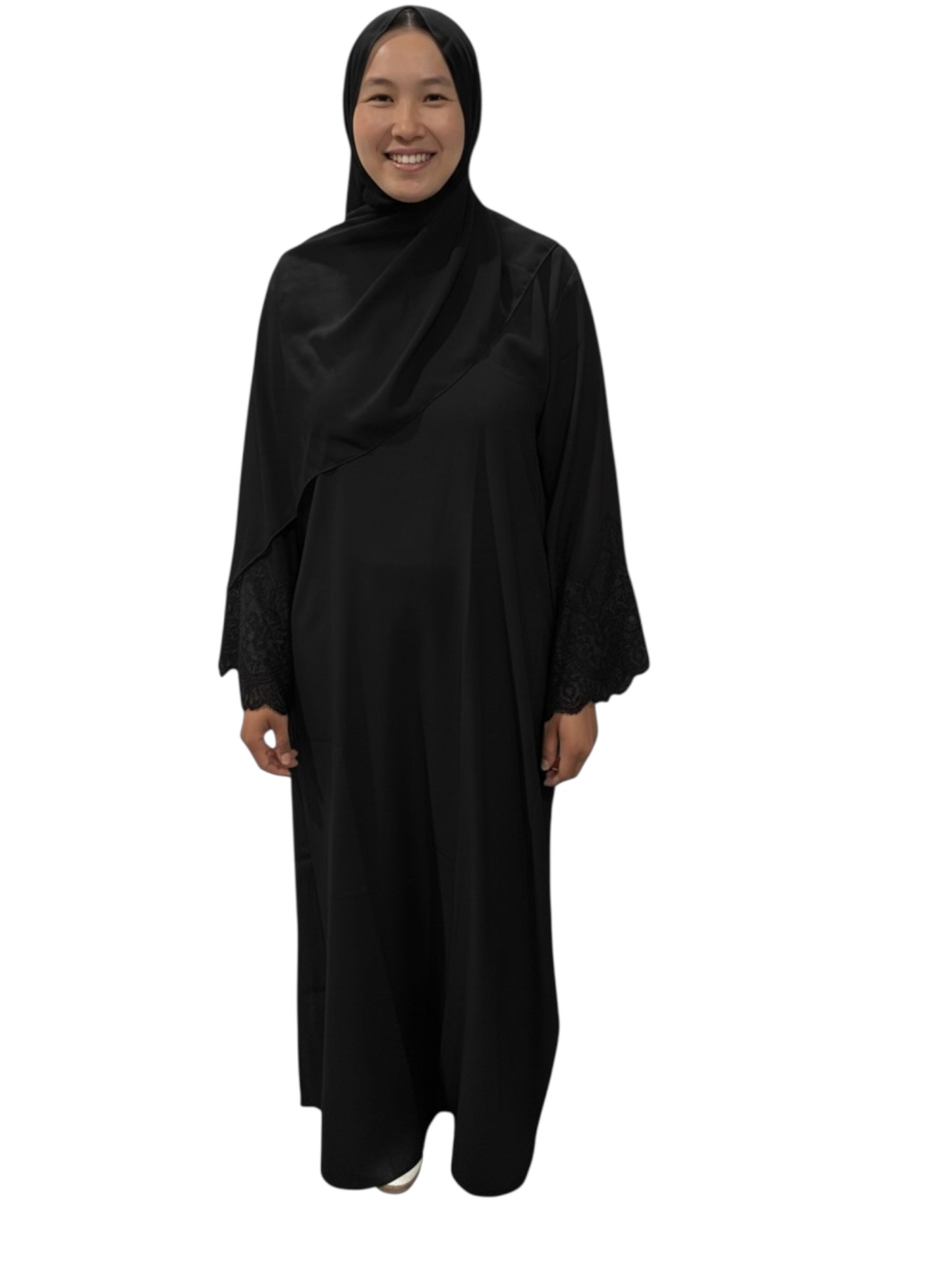 Aisha Lace Sleeve Abaya