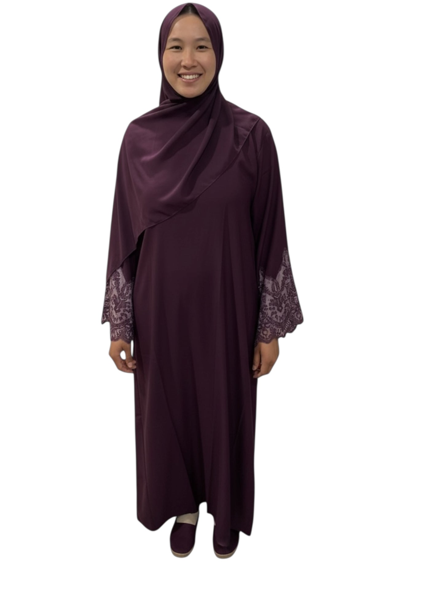 Aisha Lace Sleeve Abaya