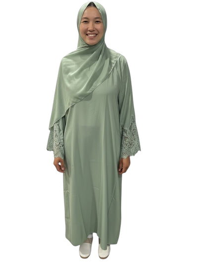 Aisha Lace Sleeve Abaya