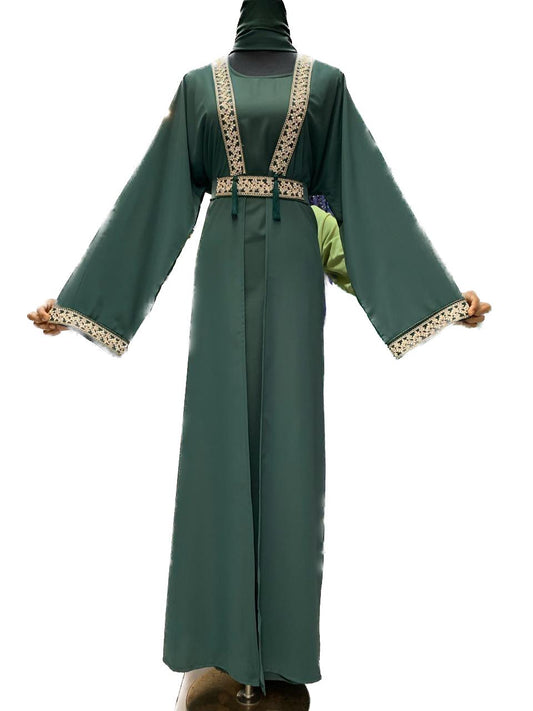 Emerald Green Embellished Abaya