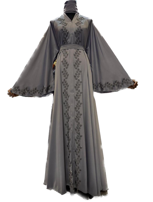 elegant gray Abaya