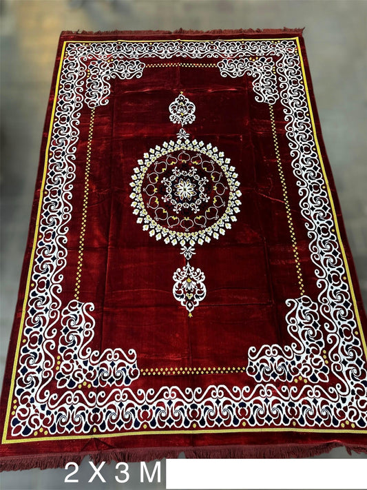 Burgundy Noor Mandala Grand Prayer Mat (Extra-large size)