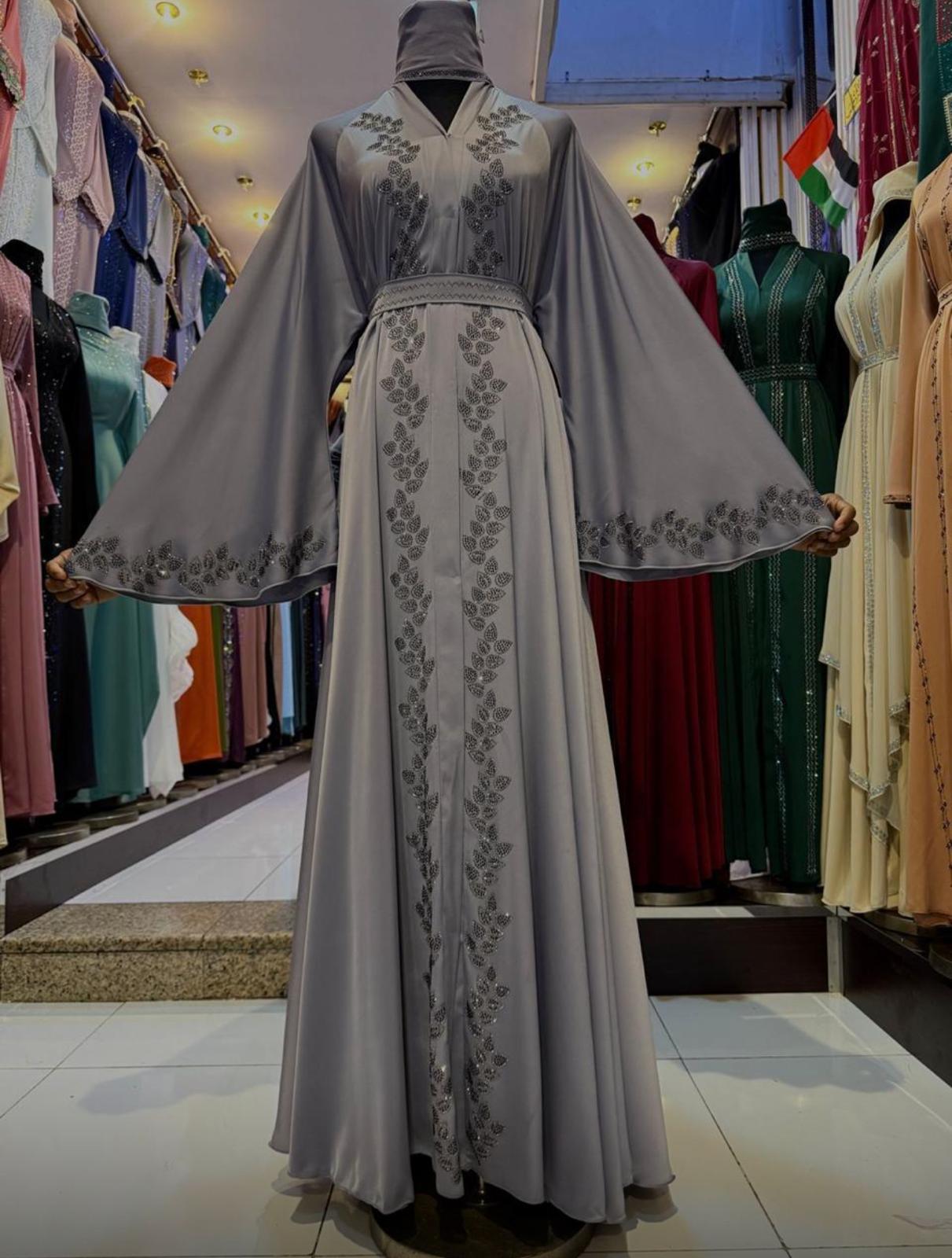 elegant gray Abaya