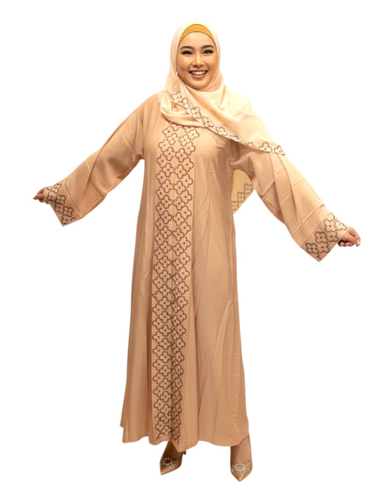 stones one piece abaya with belt