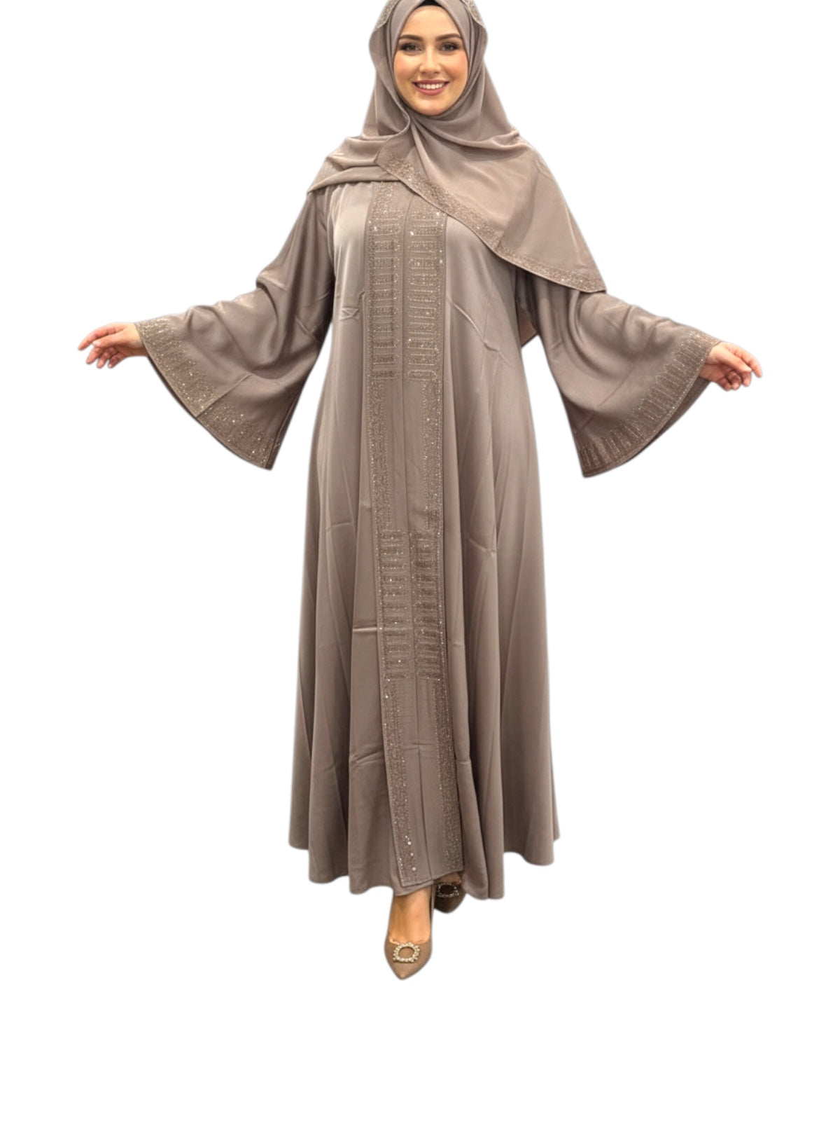 stones abaya with pattern