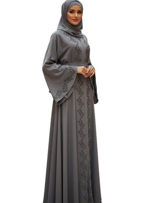 elegant gray Abaya