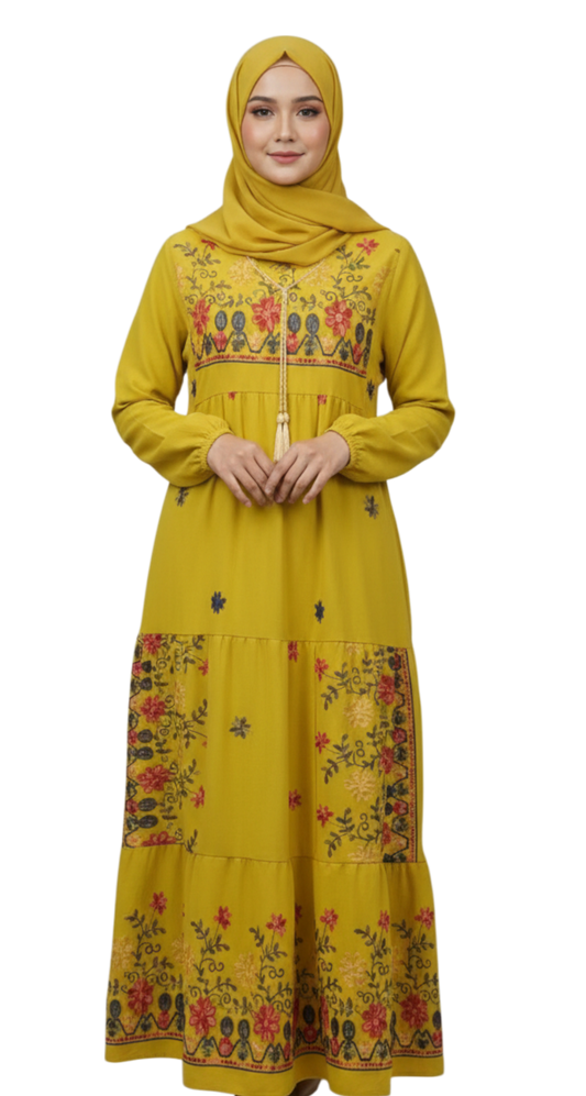 Floral Embroidered Boho Dress