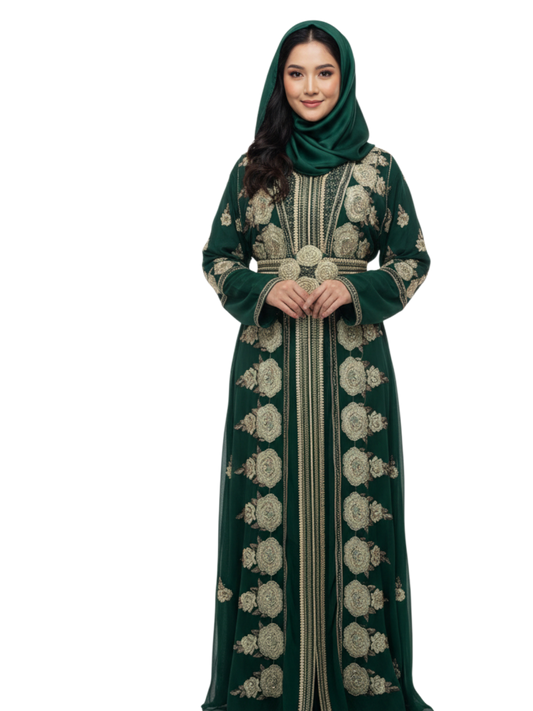 Elegant full-length kaftan dress