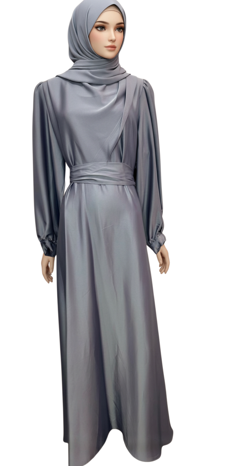 Gray Pattern Evening Dress