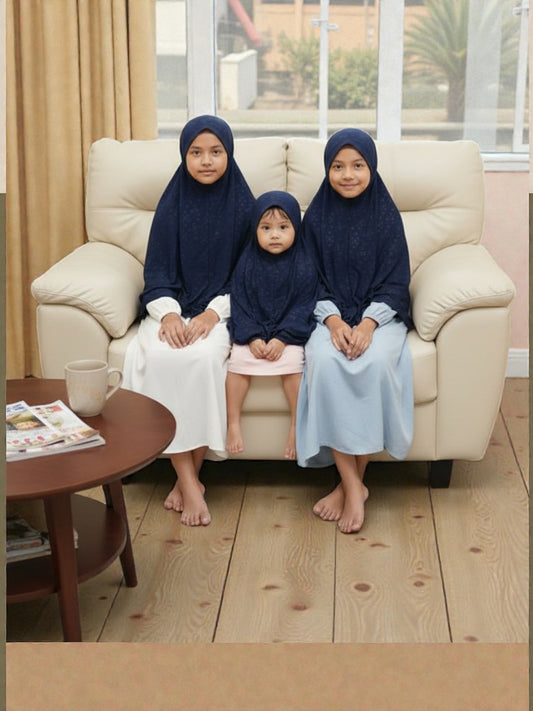 Floral -Coverage Khimar Hijab for kid age 3 to up