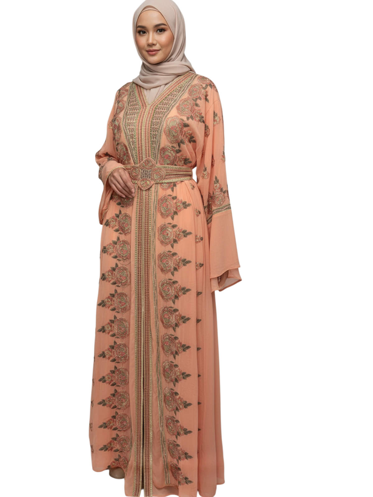 Elegant full-length kaftan dress