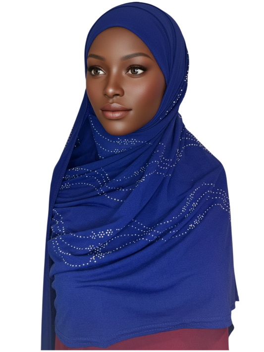 Jersey Hijab with Rhinestone Detailing
