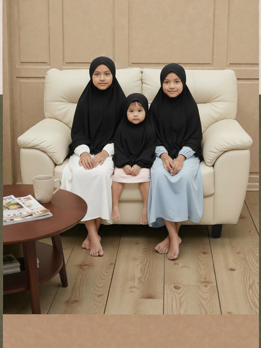 Floral -Coverage Khimar Hijab for kid age 3 to up