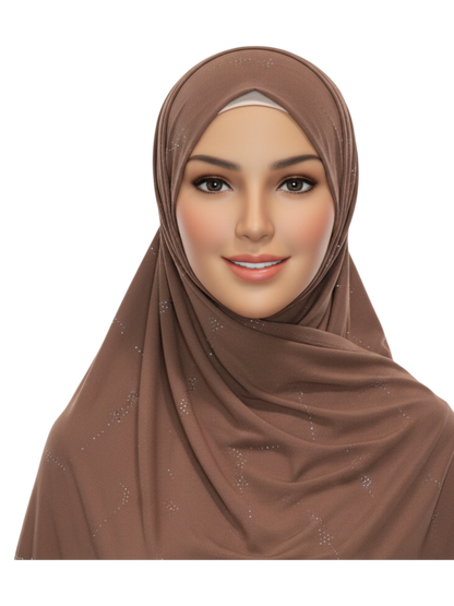 Jersey Hijab with Subtle Rhinestone Accents