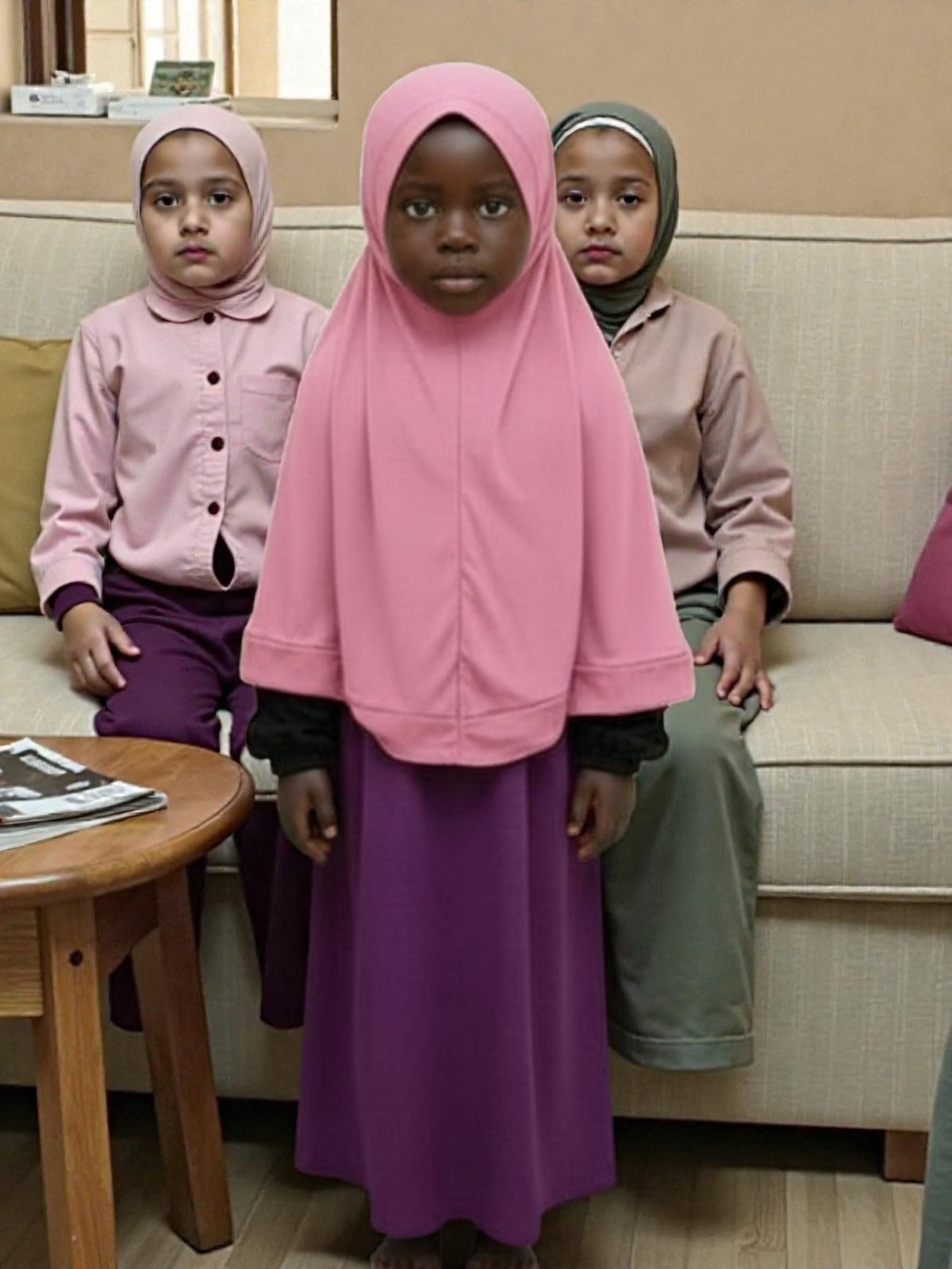 Floral -Coverage Khimar Hijab for kid age 3 to up