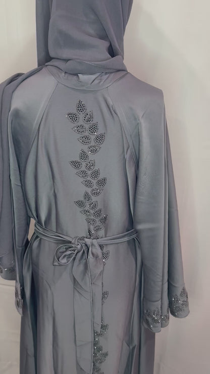 Midnight Ash Embellished Abaya