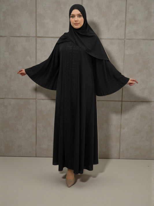 stones abaya with pattern